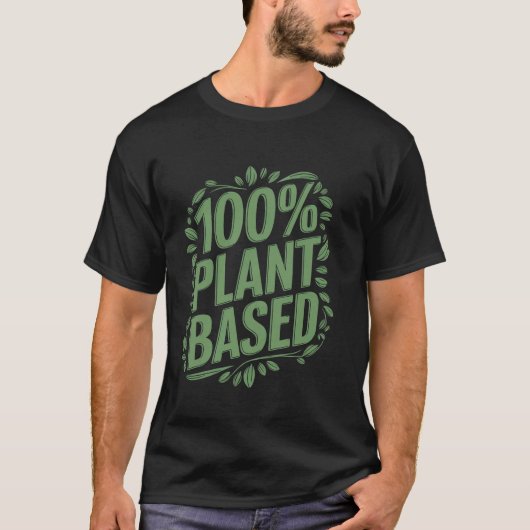 100%植物由来のヴィーガン+ベジタリアン愛の植物食品 Tシャツ (正面)