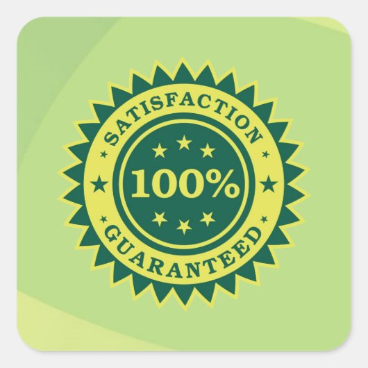 100%満足保証ステッカー スクエアシール (正面)