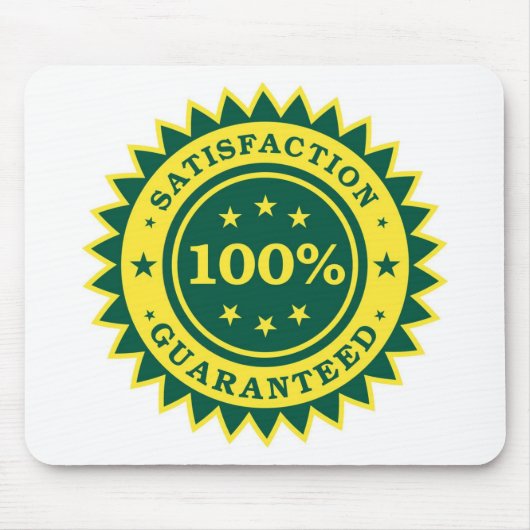 100%満足保証ステッカー マウスパッド (正面)
