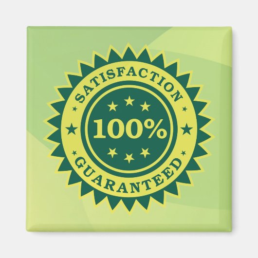 100%満足保証ステッカー マグネット (正面)
