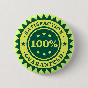 100%満足保証ステッカー 缶バッジ