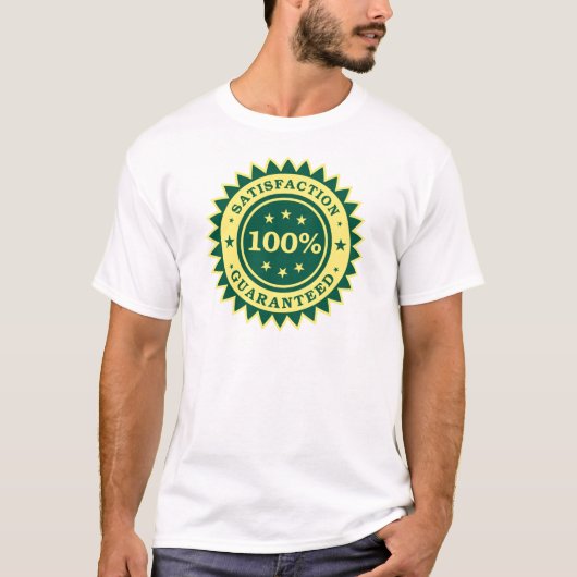 100%満足保証ステッカー Tシャツ (正面)