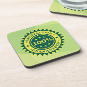 100%満足保証ステッカーCork Coaster コースター (左側)