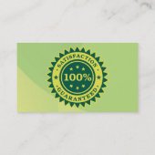 100% 満足保証 ステッカー ビジネス カード (裏面)