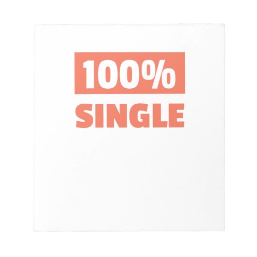 100% 独身の ノートパッド (正面)