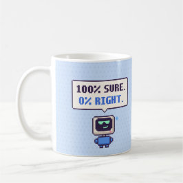 100% 確信。0% 正解。面白AIピクセルマグ コーヒーマグカップ