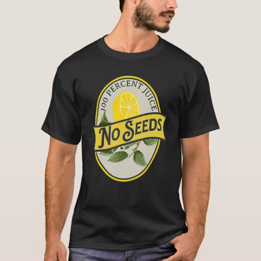 100%種なしジュースレモンバセトミー Tシャツ (正面)