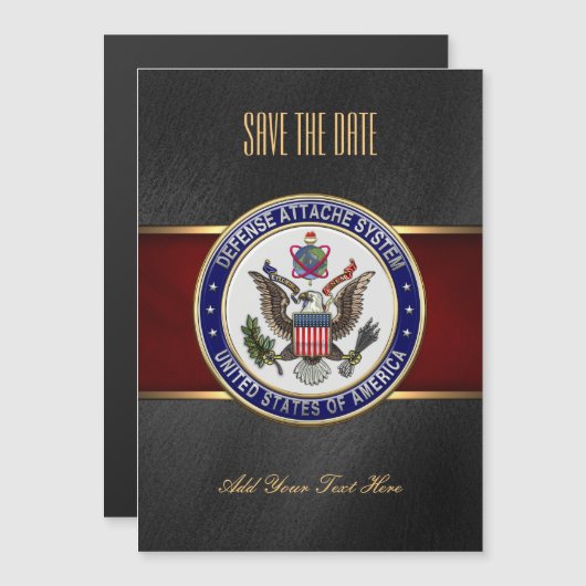 [100]米国国防総省アタッシェ制度(DAS)のエンブレム[3D] マグネット招待状 (正面/裏面)