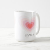 "100%純粋な愛"マグカップ:両側のデザイン コーヒーマグカップ (正面右)