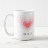 "100%純粋な愛"マグカップ:両側のデザイン コーヒーマグカップ (左)