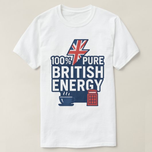 100%純英国エネルギイおもしろいクプライド Tシャツ (デザイン正面)