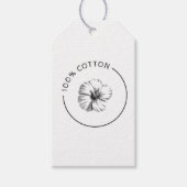 100%綿ヴィンテージ花業衣料ラベル ギフトタグ (正面)