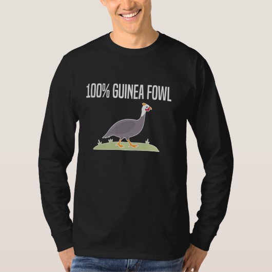 100 羽 ホロホロチョウ ニワトリ 鳥 Tシャツ (正面)