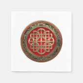 [100]聖ケルト金ゴールドノットクロス スタンダードカクテルナプキン (正面)