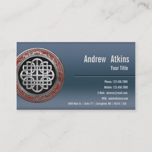 【100】聖ケルト銀結び十字架 名刺 (裏面)