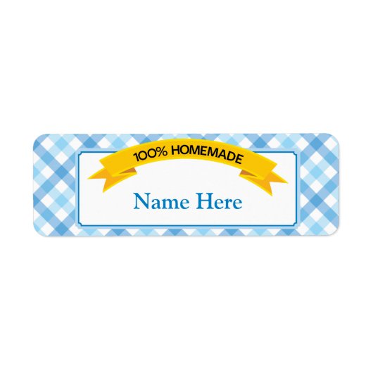 100%自家製フードラベル – 青 ラベル (正面)