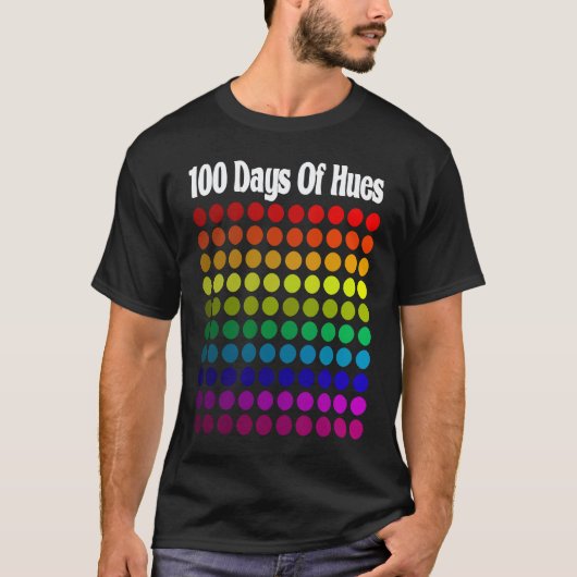 100 色の色見本 デイカウント スクール教師と生徒 Tシャツ (正面)