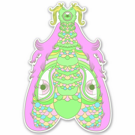 100.見る蛾 シール (正面)