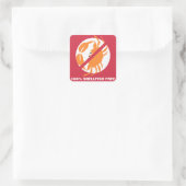 100%貝類フリー警告アカニパーソナライズされたガニ スクエアシール (バッグ)