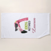 100%退職した パーソナライズされた ビーチタオル (正面)