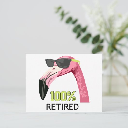 100% 退職した ポストカード (スタンド正面)