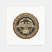 [100]金ゴールドローマ帝国イーグル金ゴールドメダリオン スタンダードカクテルナプキン (正面)