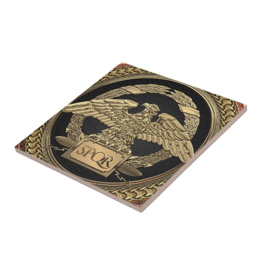 [100]金ゴールドローマ帝国イーグル金ゴールドメダリオン タイル (側面)