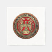 [100]金ゴールドローマ帝国イーグル スタンダードカクテルナプキン (正面)