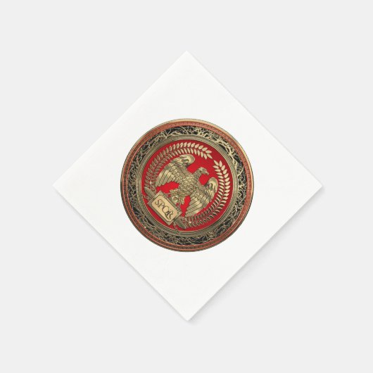 [100]金ゴールドローマ帝国イーグル スタンダードカクテルナプキン (角)
