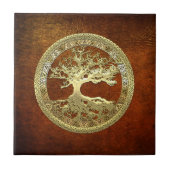 [100] [金ゴールド]ケルト族の生命の樹 タイル (正面)
