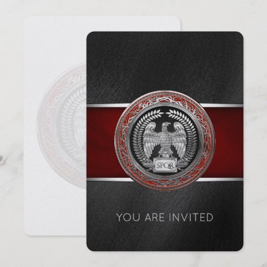 [100] 銀のローマ帝国鷹 招待状 (正面/裏面)