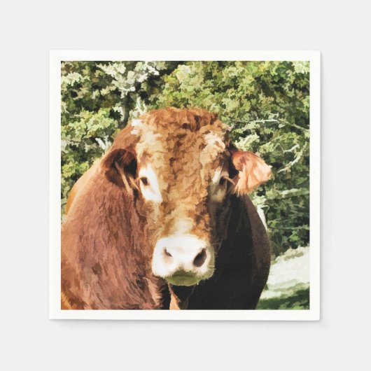 100.雄牛 スタンダードカクテルナプキン (正面)