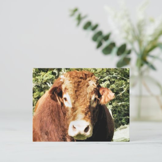 100.雄牛 ポストカード (スタンド正面)