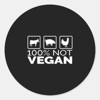 100%非ヴィーガン 肉食系BBQグリル ユーモア ラウンドシール