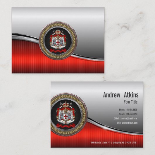 [100]騎士Templarの紋章付き外衣 名刺 (正面/裏面)