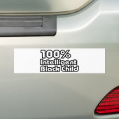 100%黒知性がある子 バンパーステッカー (車上)