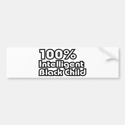 100%黒知性がある子 バンパーステッカー (正面)