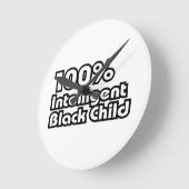 100%黒知性がある子 ラウンド壁時計 (傾斜)
