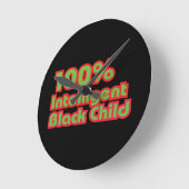 100%黒知性がある子 ラウンド壁時計 (傾斜)