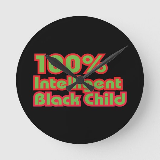 100%黒知性がある子 ラウンド壁時計 (正面)