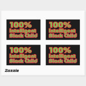 100%黒知性がある子 長方形シール (シート)