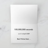 100,000,000秒カード(前パーソナライズされた面) カード (内部)