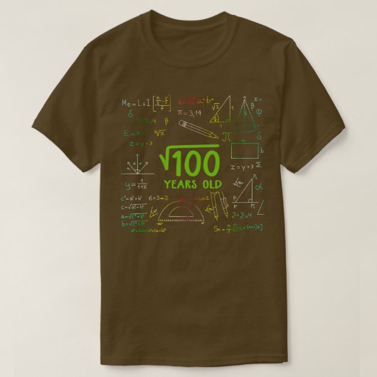 100 10誕生日ギフトの平方根 Tシャツ (デザイン正面)