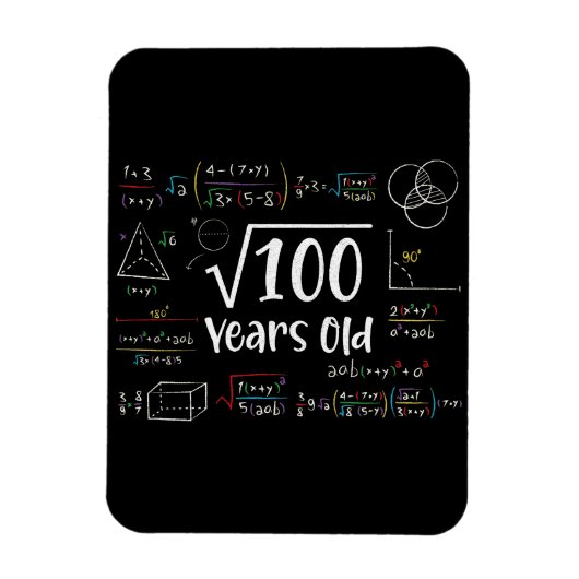 100 10誕生日10歳のギフトの平方根 マグネット (縦)