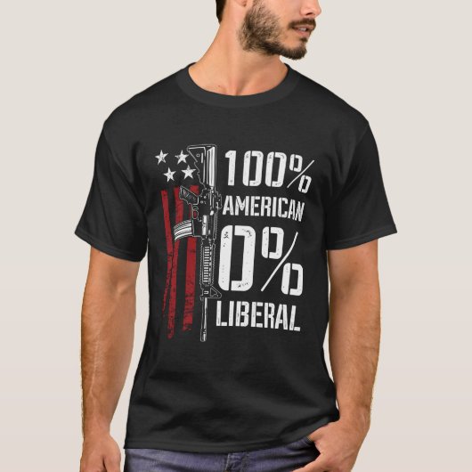 100 American 0 自由主義の Pro銃オン Tシャツ (正面)