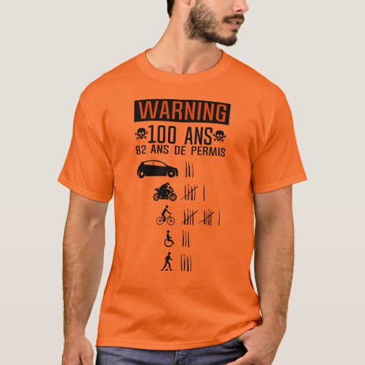 100 ans anniversaire permis conduire accident renv tシャツ (正面)