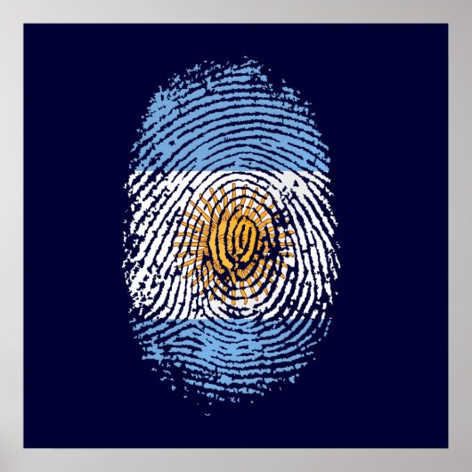 100% Argentinian DNA fingerprint Argentina flag gi ポスター (正面)