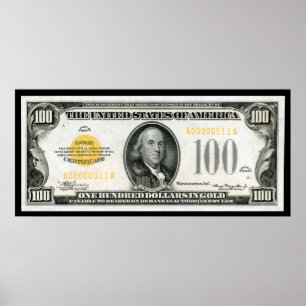 $100 BILL 1934シリーズ ポスター