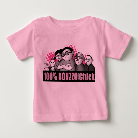 「100%BONZZO Chick」デザイン(John Rivas) ベビーTシャツ (正面)