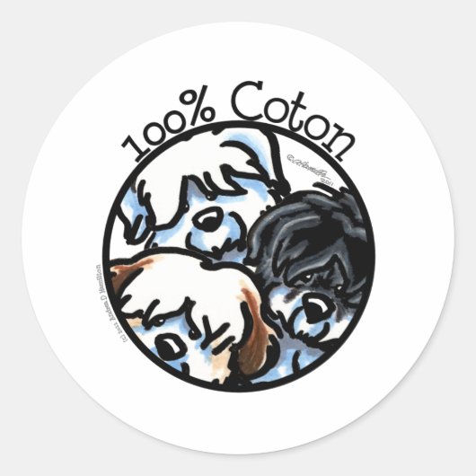 100% Coton de Tulear ラウンドシール (正面)